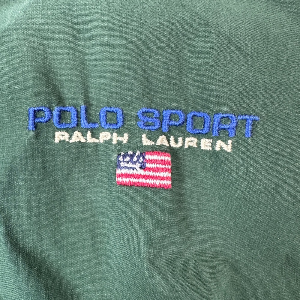 VTG Polo Sport Ralph Lauren Green Cotton Harrington Jacket Men's Size L USA - Picture 8 of 11